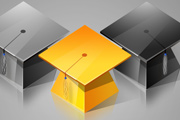 graduate cap glossy icon