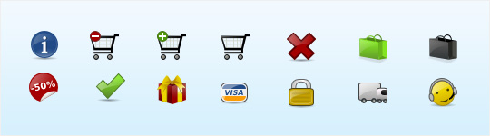 Glossy eCommerce icons