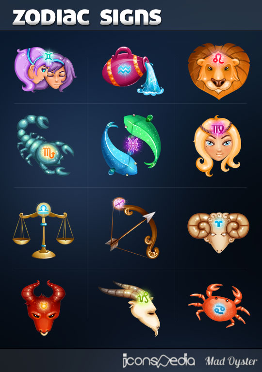 Free Zodiac Signs Icons by MadOyster